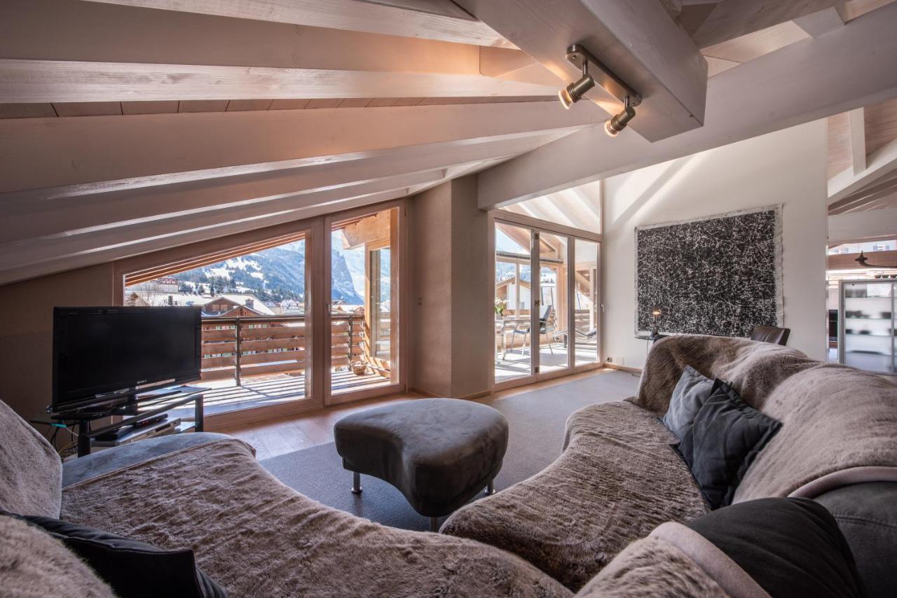 Chalet Schneehoren Penthouse Wengen Luaran gambar