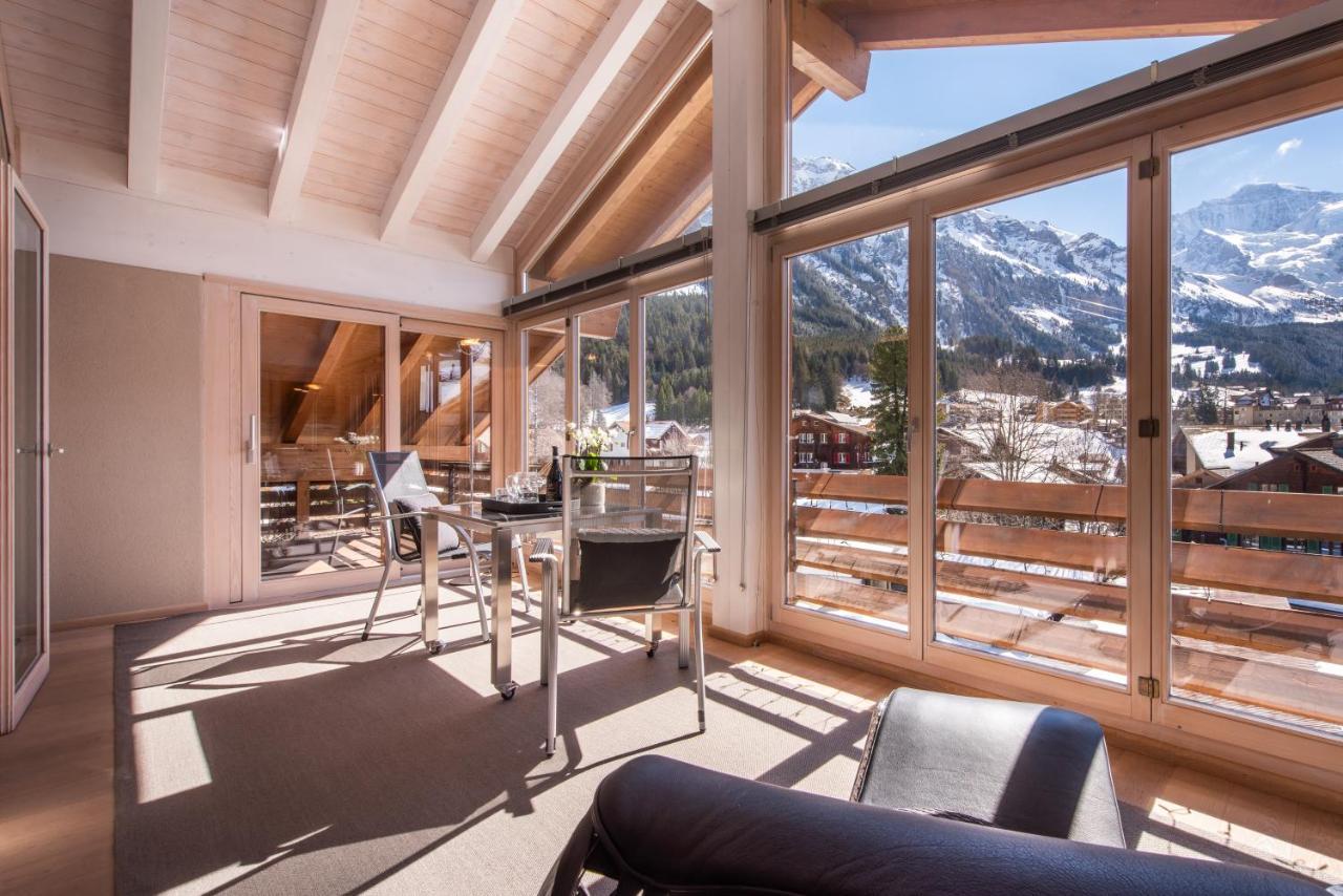Chalet Schneehoren Penthouse Wengen Luaran gambar